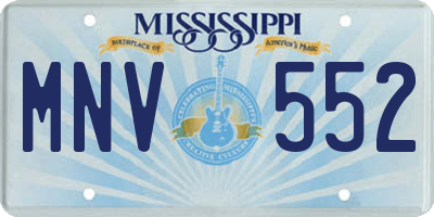 MS license plate MNV552