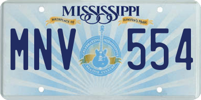 MS license plate MNV554