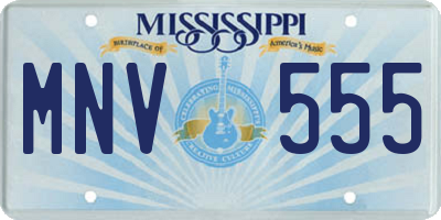 MS license plate MNV555