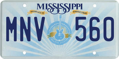 MS license plate MNV560