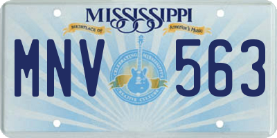 MS license plate MNV563
