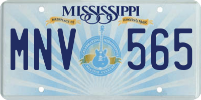 MS license plate MNV565