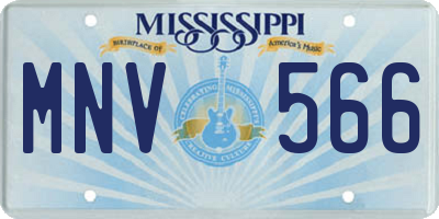 MS license plate MNV566