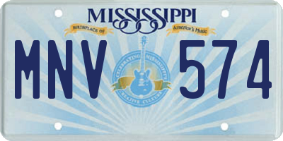 MS license plate MNV574