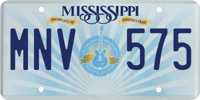 MS license plate MNV575