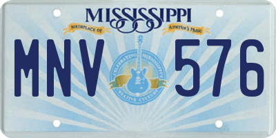 MS license plate MNV576