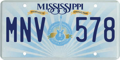 MS license plate MNV578