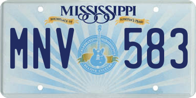MS license plate MNV583