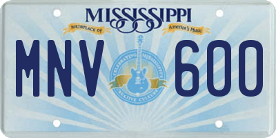MS license plate MNV600