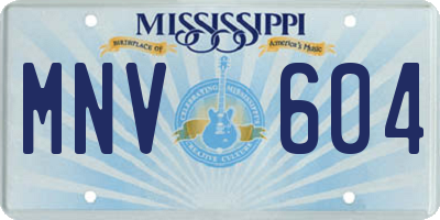 MS license plate MNV604