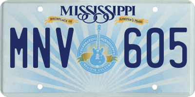 MS license plate MNV605