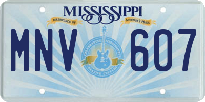 MS license plate MNV607