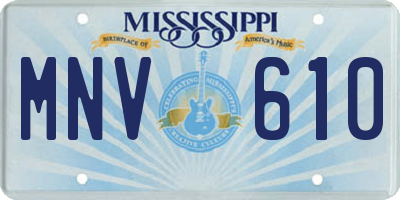 MS license plate MNV610