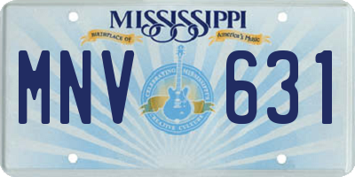 MS license plate MNV631