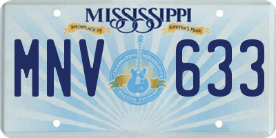 MS license plate MNV633