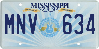 MS license plate MNV634