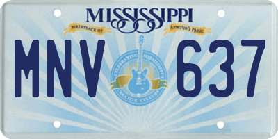 MS license plate MNV637