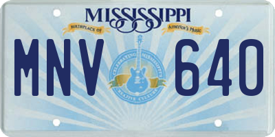 MS license plate MNV640