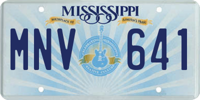 MS license plate MNV641