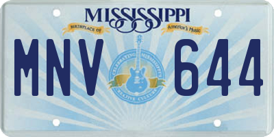 MS license plate MNV644