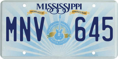 MS license plate MNV645