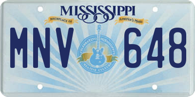 MS license plate MNV648