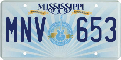 MS license plate MNV653
