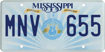 MS license plate MNV655