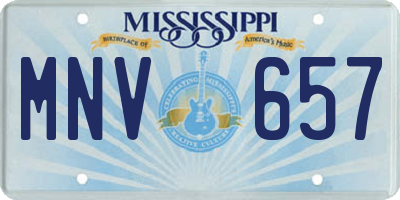 MS license plate MNV657
