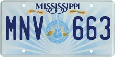 MS license plate MNV663