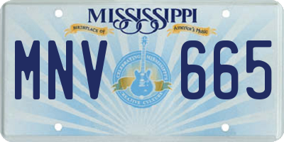 MS license plate MNV665