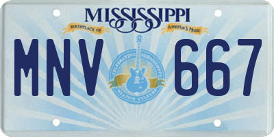 MS license plate MNV667