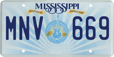 MS license plate MNV669