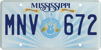 MS license plate MNV672