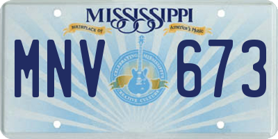MS license plate MNV673