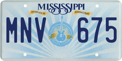 MS license plate MNV675