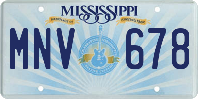 MS license plate MNV678