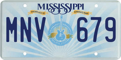 MS license plate MNV679