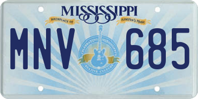 MS license plate MNV685