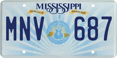 MS license plate MNV687