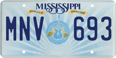MS license plate MNV693