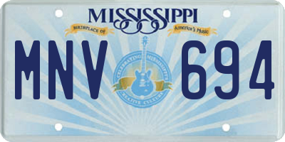 MS license plate MNV694