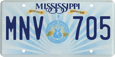 MS license plate MNV705