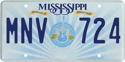 MS license plate MNV724