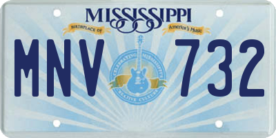 MS license plate MNV732