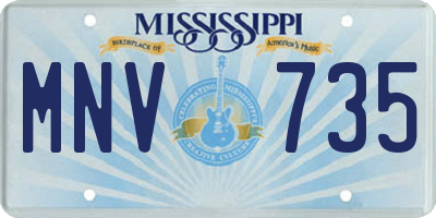 MS license plate MNV735