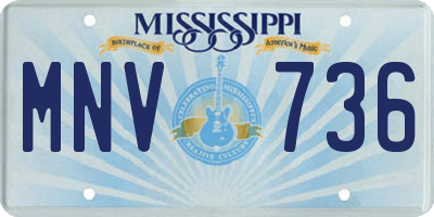 MS license plate MNV736