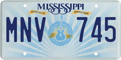 MS license plate MNV745