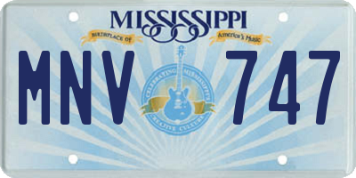 MS license plate MNV747