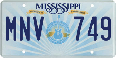 MS license plate MNV749